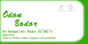 odon bodor business card